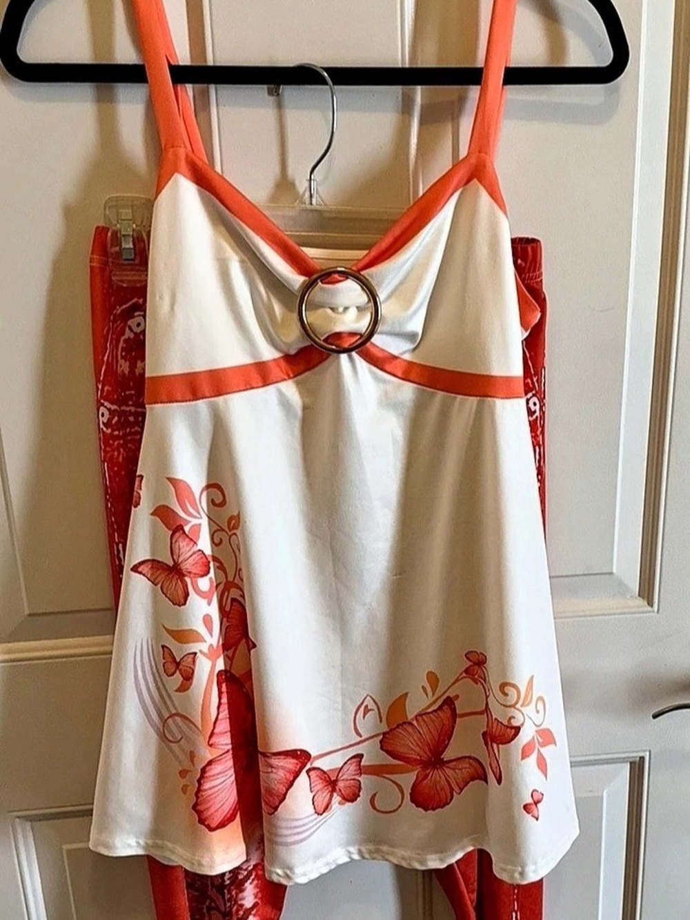 Floral Camisole in White & Red Like New